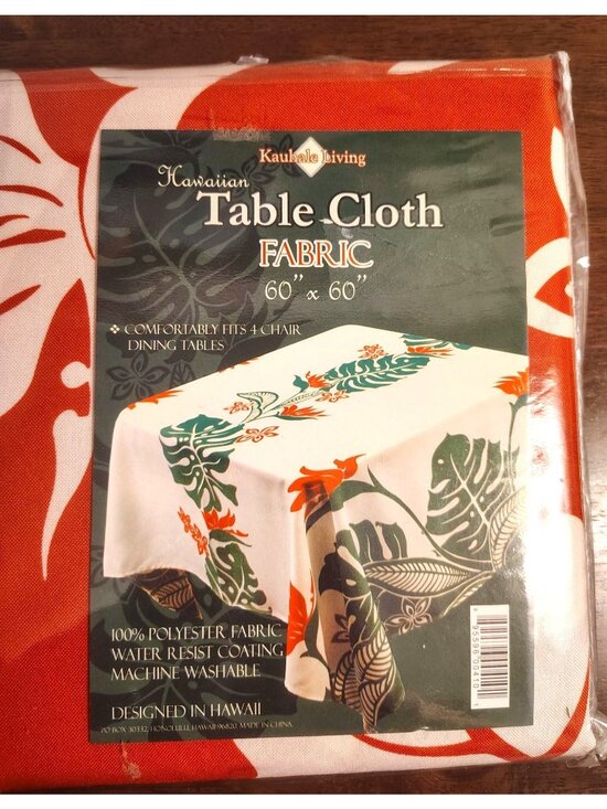 Kauhale Living Other - New Kauhale Living Hawaii Tablecloth Red & White Floral Tropical 60" Square READ